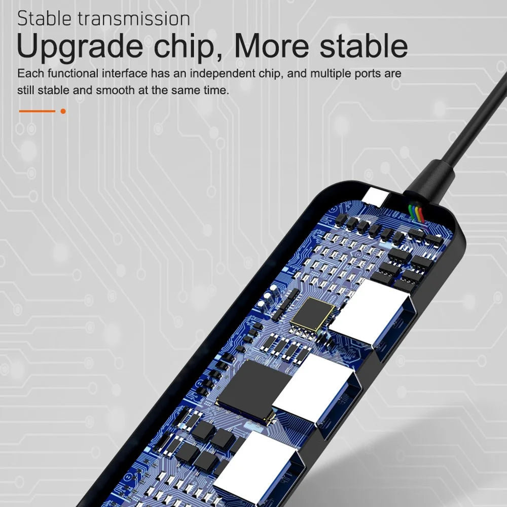 Ultra Slim 4 in 1 USB 3.0 Hub High Speed Data Transmission USB Expander Splitter for Android Phone and Laptop - 5