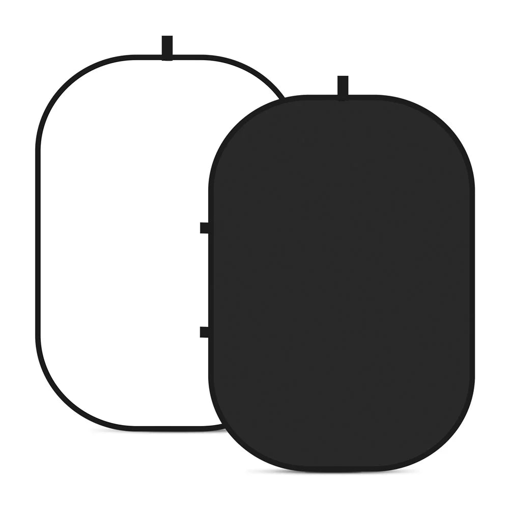 NEEWER NW-506 150x200cm Oval Photography Backdrop Screen Double-sided Photography Background - Black / White - 1