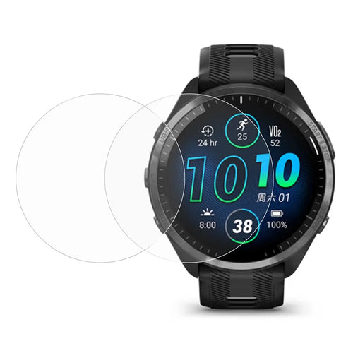 2Pcs / Set For Garmin Forerunner 965 Watch Screen Protector Arc Edge Tempered Glass HD Clear Screen Film - 1