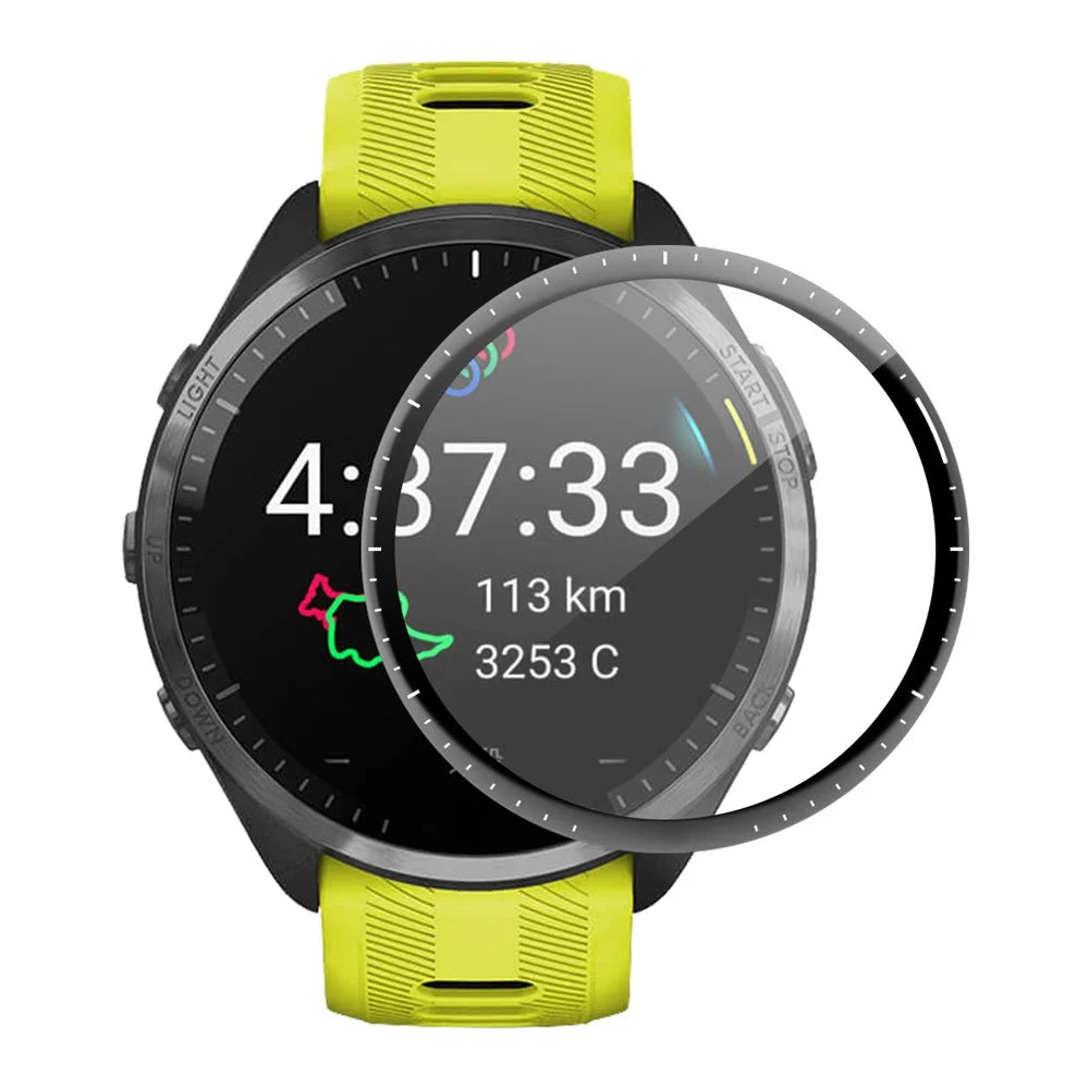 ENKAY HAT PRINCE Watch Screen Film for Garmin Forerunner 965 , HD Clear 3D Curved Soft PC Edge+PMMA Full Screen Protector - 1