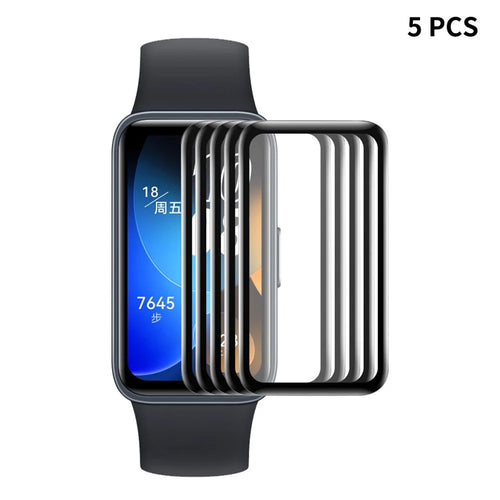 ENKAY HAT PRINCE 5Pcs / Set for Huawei Band 8 / Band 8 NFC / Band 9 / Band 9 NFC Full Screen Film Soft PC Edge+PMMA 3D Curved Watch Screen Protector - 1