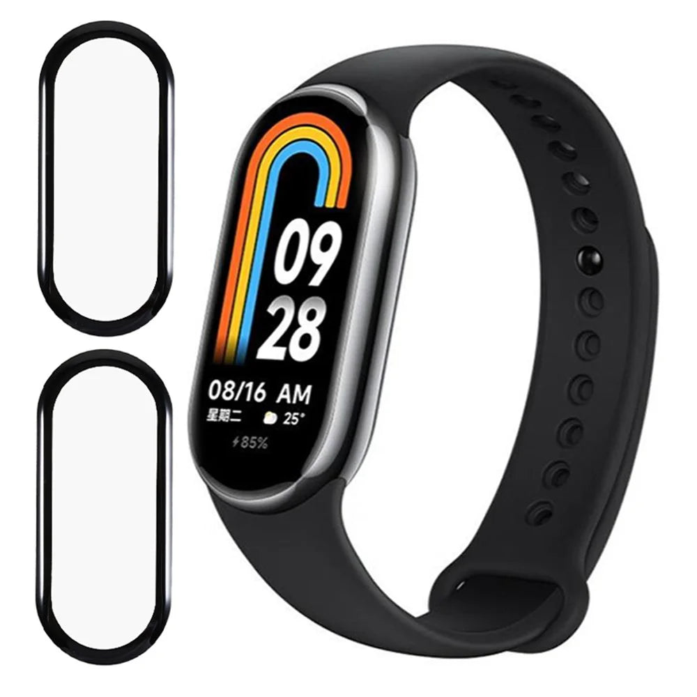 2Pcs / Pack For Xiaomi Smart Band 8 Watch Screen Protector Purple Light PMMA Ultra Clear Screen Film - 1