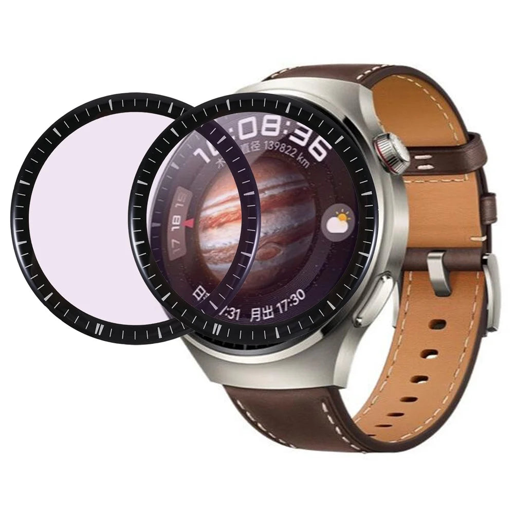 2Pcs / Pack PMMA Screen Protector for Huawei Watch 4 Pro , Purple Light HD Anti-Bubble Soft Film with Scale - 1