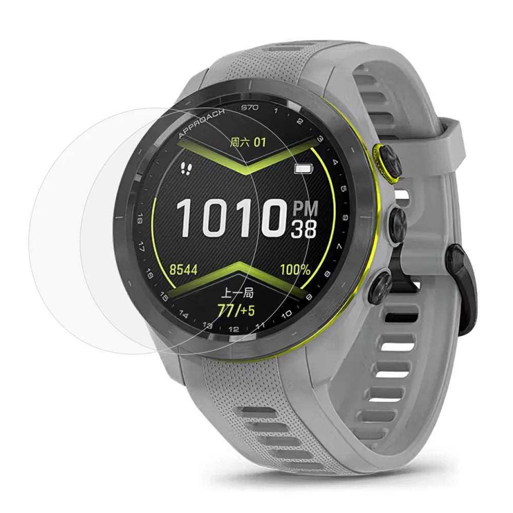 2Pcs / Set For Garmin Approach S70 47mm Tempered Glass Screen Protector 2.5D Arc Edge Anti-Scratch Clear Watch Film - 1