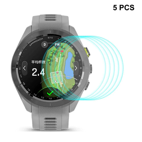 ENKAY HAT PRINCE 5PCS For Garmin Approach S70 42mm Screen Protector 0.2mm Clear High Aluminum-silicon Glass 9H Anti-Scratch Film - 1