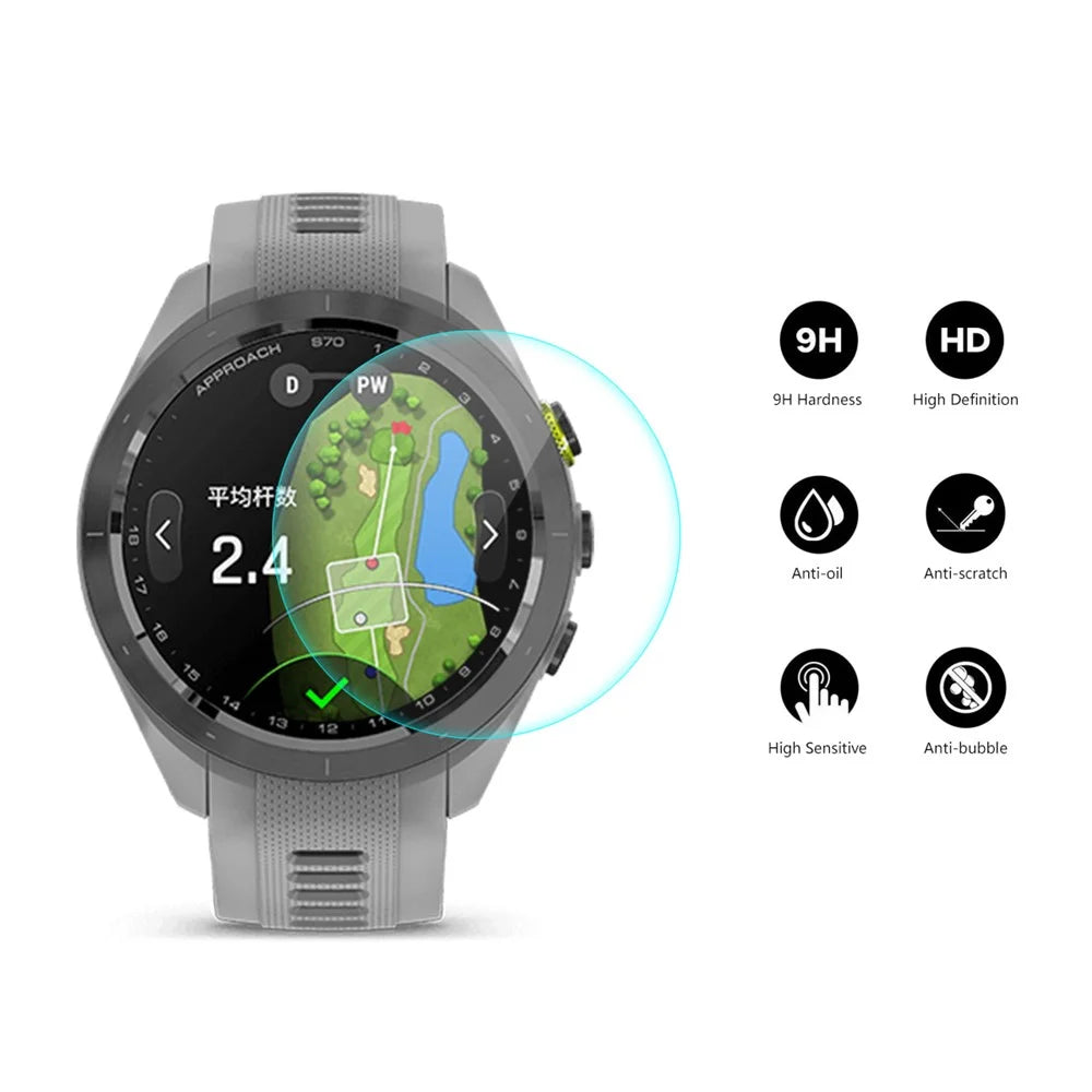 ENKAY HAT PRINCE 2PCS For Garmin Approach S70 42mm Clear Screen Film 0.2mm 9H High Aluminum-silicon Glass Screen Protector - 2