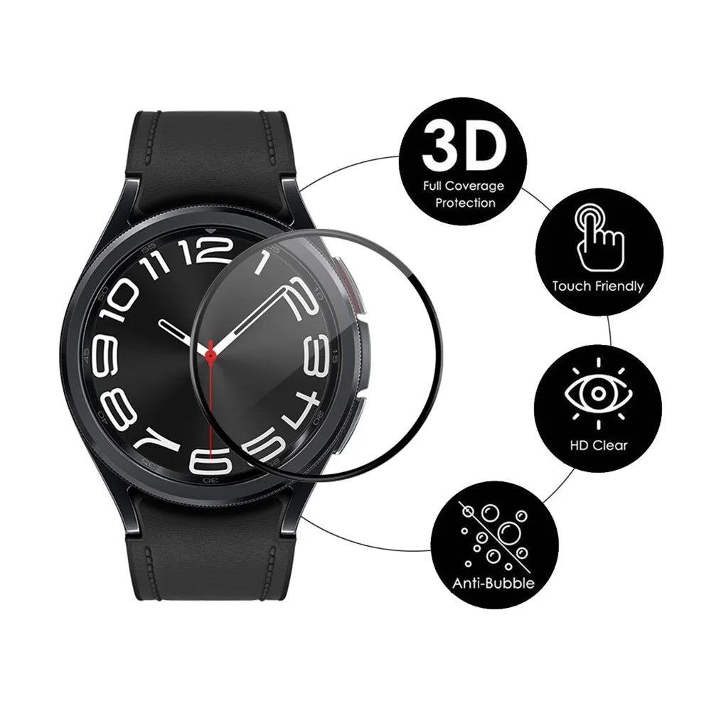 ENKAY HAT PRINCE 5Pcs PMMA Screen Film for Samsung Galaxy Watch6 Classic 43mm 3D Curved Soft PC Edge Full Screen Protector - 2