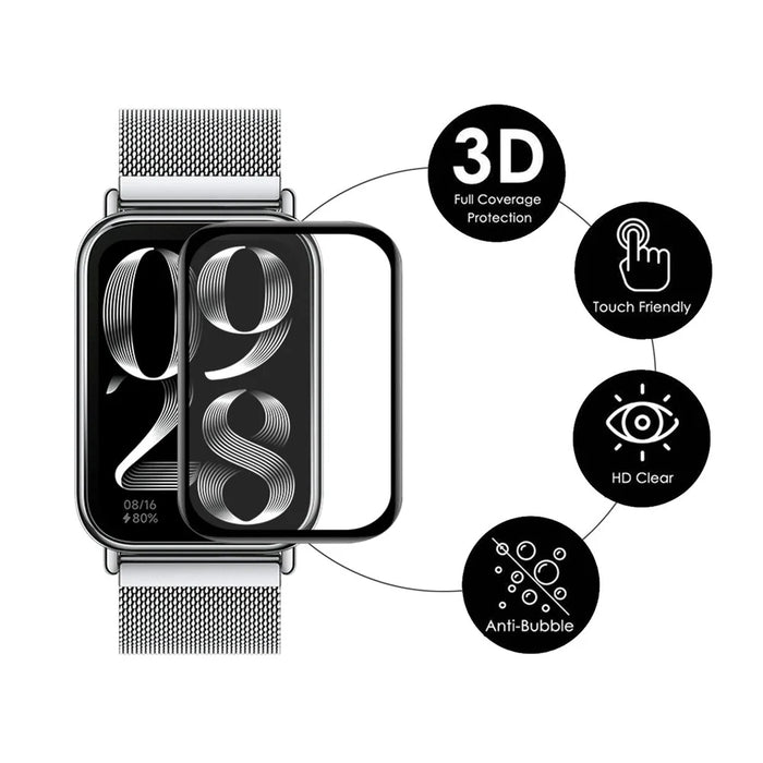 ENKAY HAT PRINCE 5Pcs Screen Protector for Xiaomi Smart Band 8 Pro , Soft PC Edge+PMMA Full Cover 3D Curved Film - 3