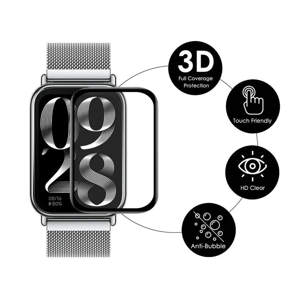ENKAY HAT PRINCE For Xiaomi Smart Band 8 Pro Full Cover Watch Screen Film 3D Curved Soft PC Edge + PMMA Film - 3