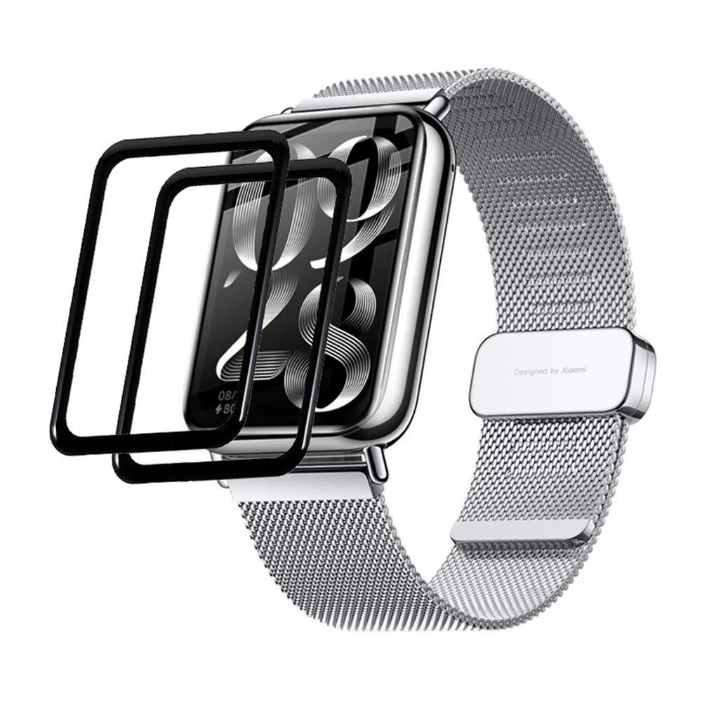 2Pcs  /  Pack For Xiaomi Smart Band 8 Pro Crystal Clear PMMA Screen Protector Watch Screen Film - 1
