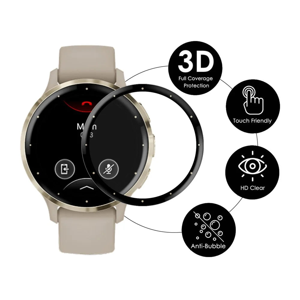 ENKAY HAT PRINCE 2Pcs For Garmin Venu 3S 3D Curved Soft PC Edge + PMMA Full Screen Protector HD Clear Film - 2