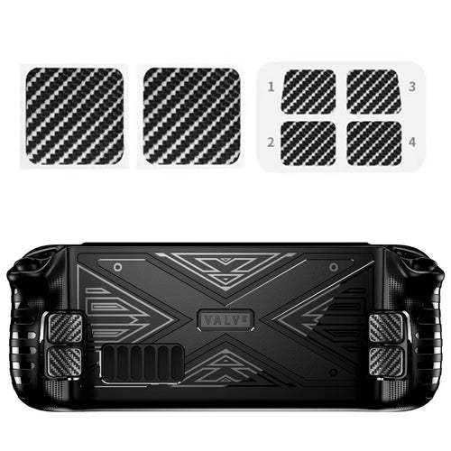 6Pcs / Set For Steam Deck Game Console Carbon Fiber Pattern PVC Decal Protective Sticker - 1