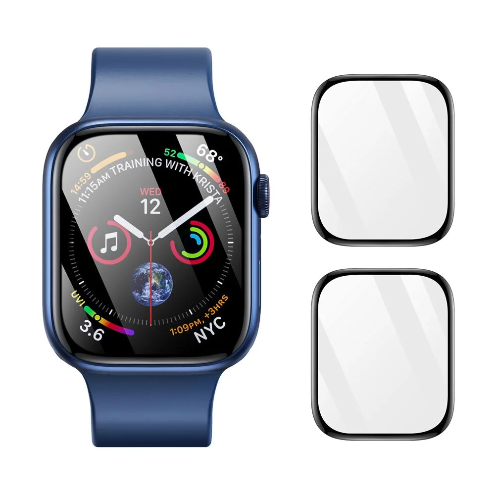 DUX DUCIS 2Pcs Hydrogel Screen Protector for Apple Watch Series 9 8 7 45mm , TPE+PMMA Anti-Scratch 3D Curved Edge Watch Film - 2