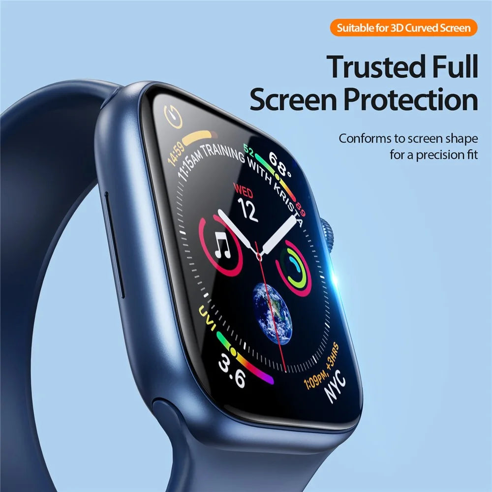 DUX DUCIS 2Pcs Hydrogel Screen Protector for Apple Watch Series 9 8 7 45mm , TPE+PMMA Anti-Scratch 3D Curved Edge Watch Film - 4
