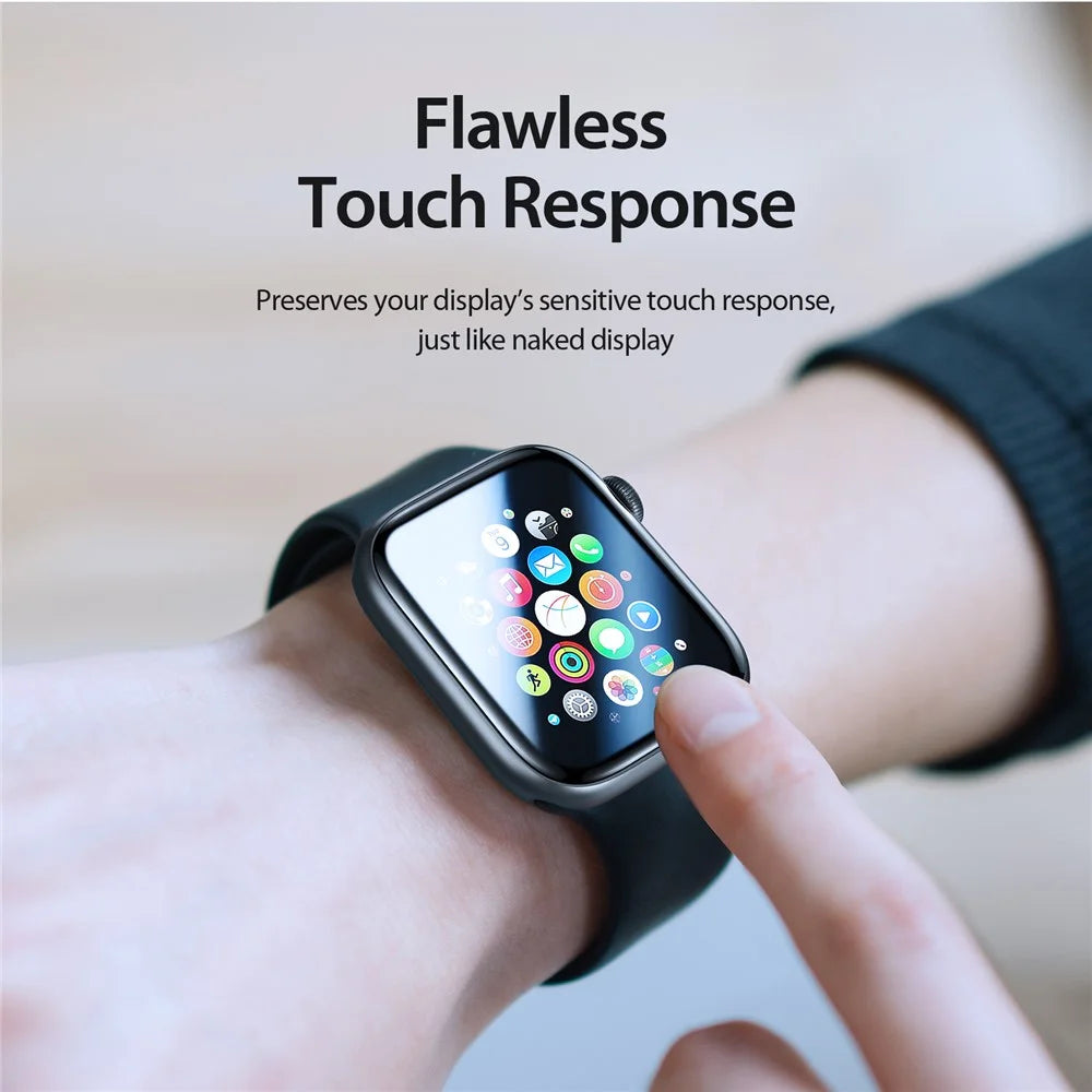 DUX DUCIS 2Pcs Hydrogel Screen Protector for Apple Watch Series 9 8 7 45mm , TPE+PMMA Anti-Scratch 3D Curved Edge Watch Film - 7