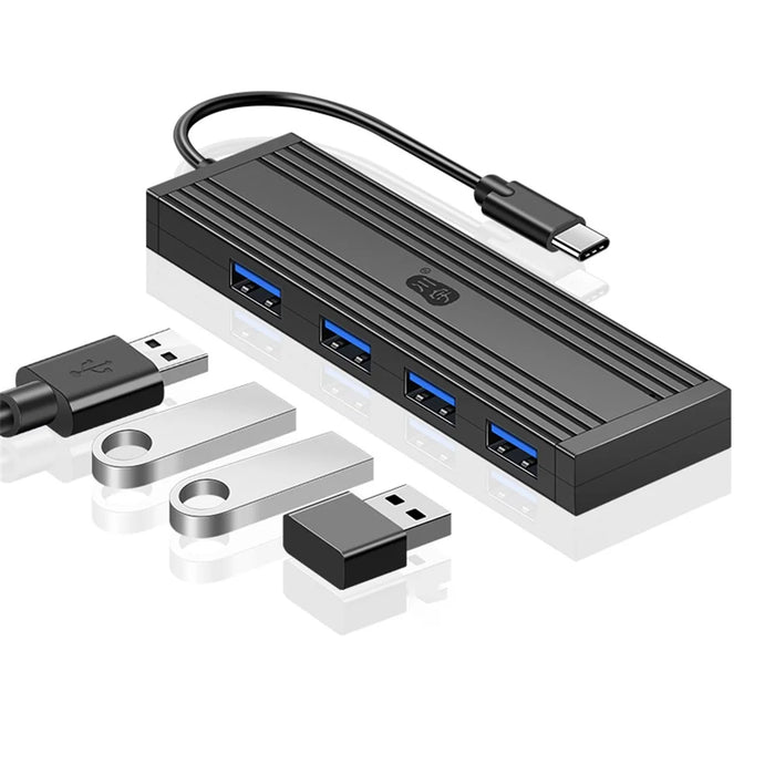 KAWAU H305C-15cm Type-C to 4xUSB Ports Extension Dock Station 5Gbps High Speed Data Transfer USB-C Hub - 7