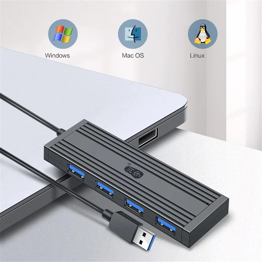 KAWAU H305-120 High Speed 4-Port USB Hub USB 3.0 Splitter Expander for Laptop, Flash Drive, Keyborad - 4
