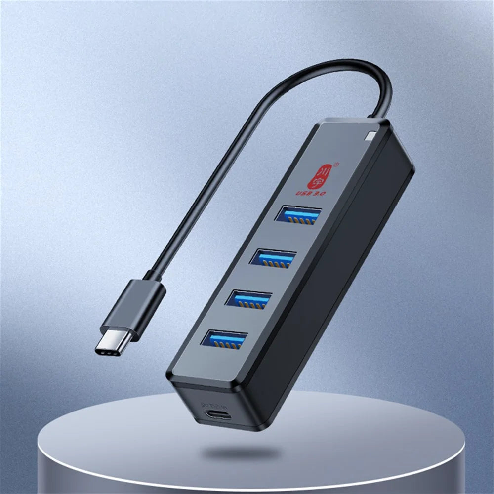 KAWAU H302C 15cm High-Speed Type-C Hub Adapter 4 USB3.0 Docking Station with Female Type-C Port - 6