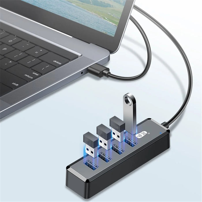 KAWAU H223 120cm Cable USB to 4xUSB 2.0 Hub Adapter Expansion Dock Station Converter for Laptop - 3
