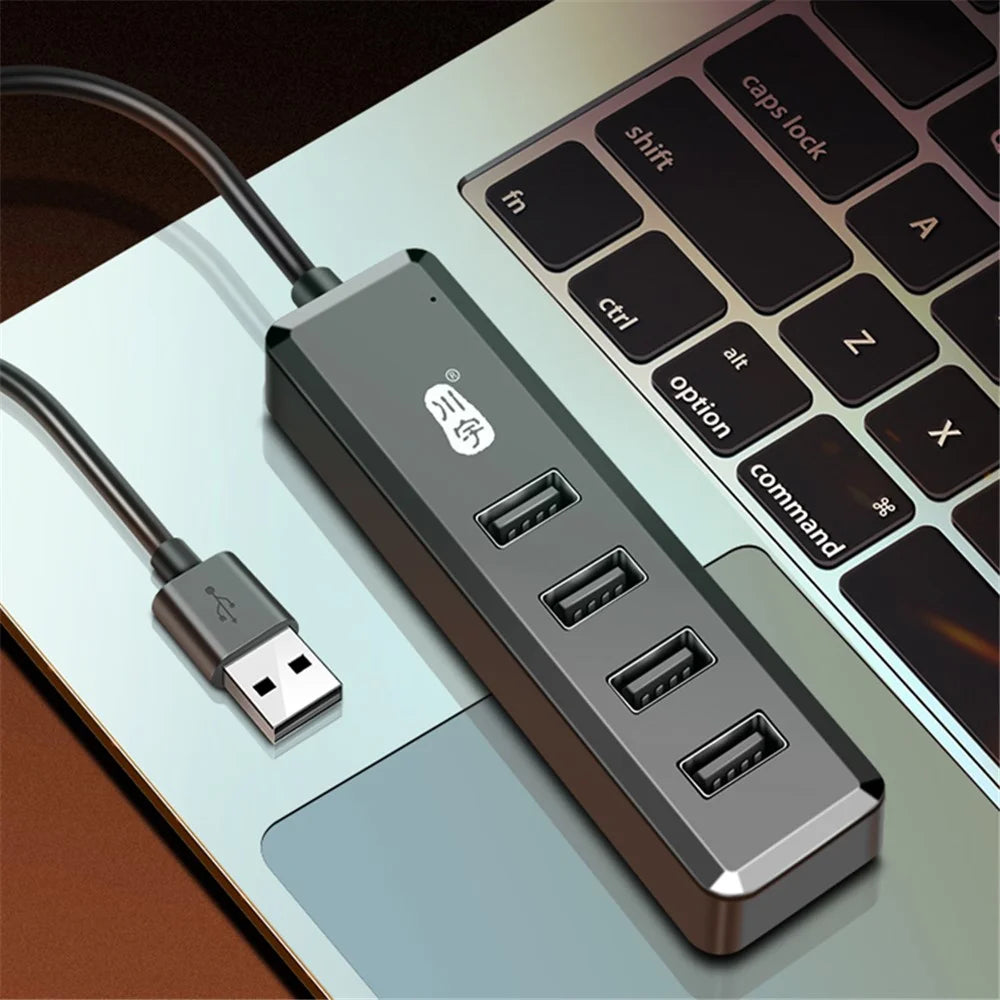 KAWAU H223 120cm Cable USB to 4xUSB 2.0 Hub Adapter Expansion Dock Station Converter for Laptop - 6
