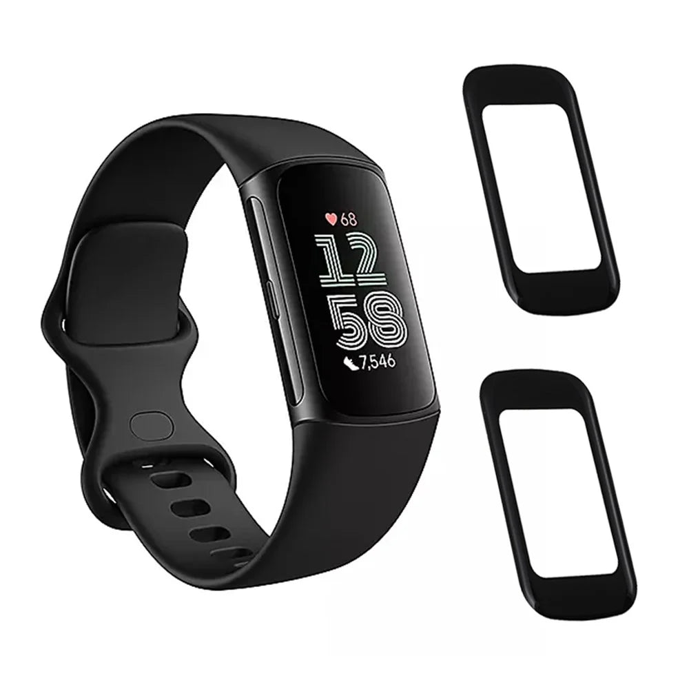 2Pcs / Pack For Fitbit Charge 6 / 5 Watch Screen Protector Sensitive Touch PMMA Screen Film - 1