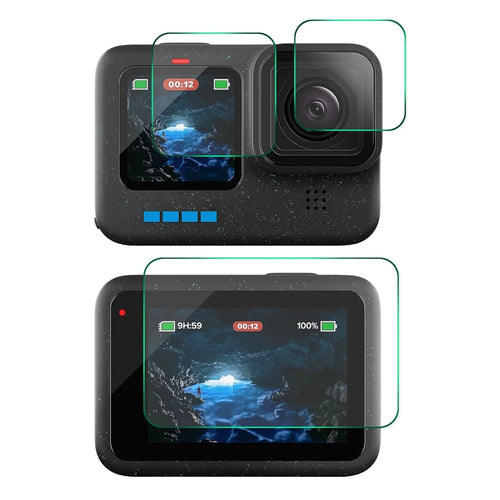 ENKAY HAT PRINCE For GoPro Hero 12 High Aluminium-silicon Glass Film 0.2mm 9H Camera Lens + Screen Protector Set - 1