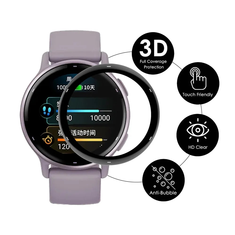 ENKAY HAT PRINCE 2Pcs For GarminActive 5 Full Cover Screen Protector 3D Curved Soft PC Edge+PMMA Watch Film - 2