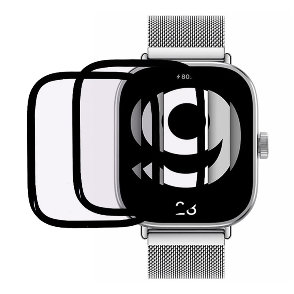 2Pcs / Pack For Xiaomi Redmi Watch 4 Screen Protector Purple Light Watch PMMA Film - 1