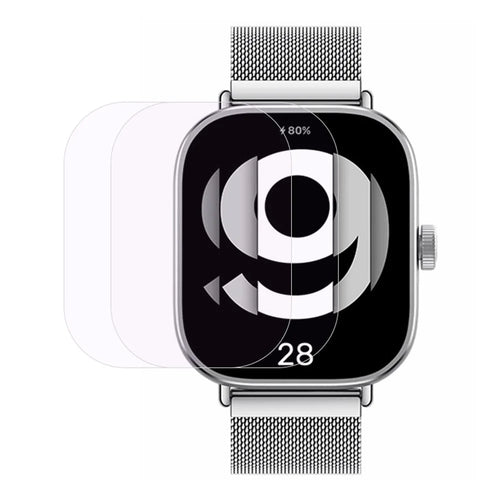 2Pcs / Set For Xiaomi Redmi Watch 4 Screen Protector 2.5D Arc Edge Purple Light Tempered Glass Film - 1
