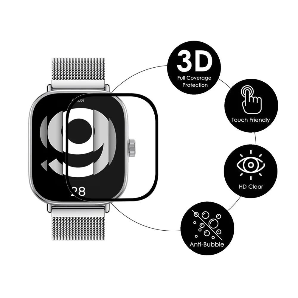 ENKAY HAT PRINCE 5Pcs For Xiaomi Redmi Watch 4 Clear Screen Protector 3D Curved PC Edge+PMMA Watch Film - 2