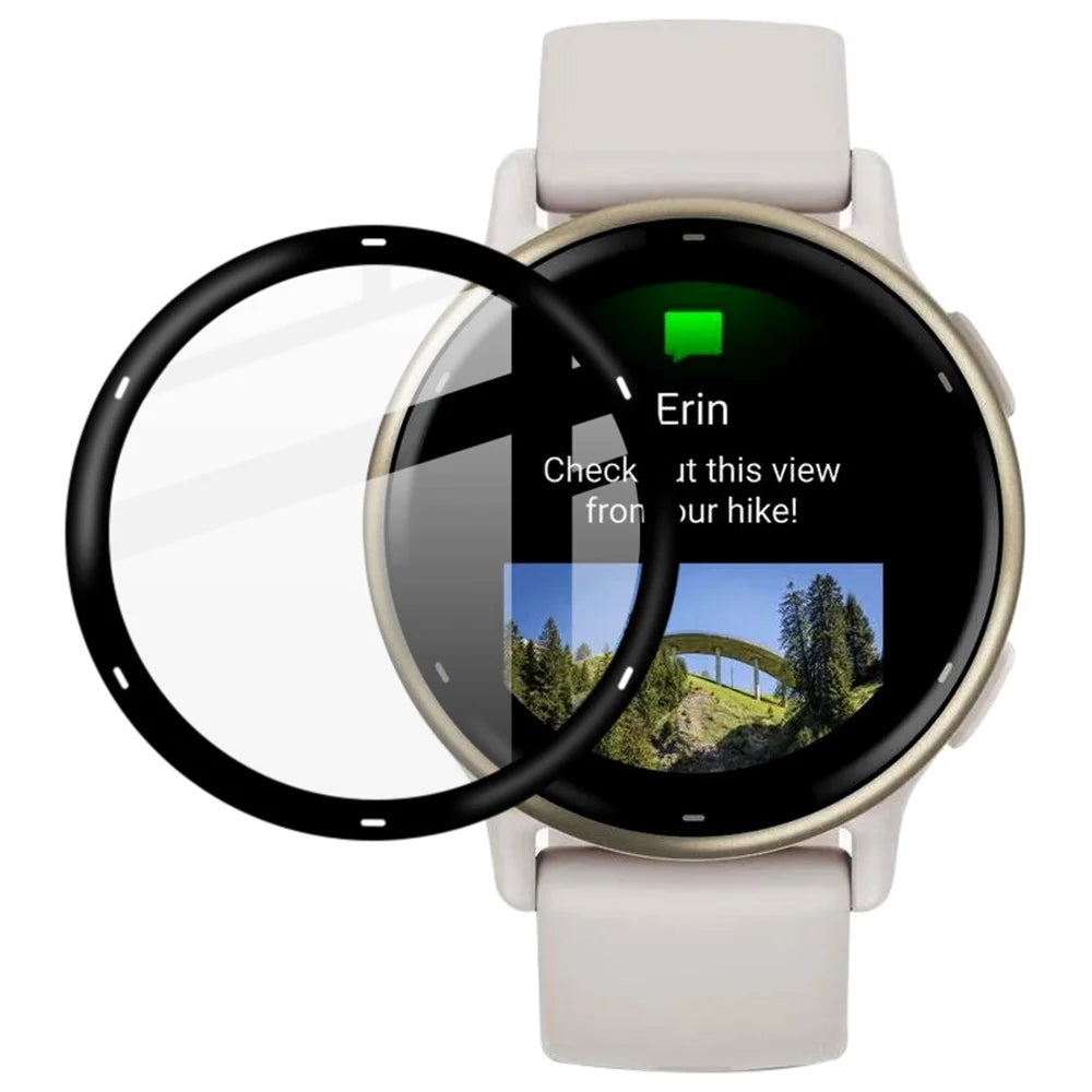 IMAK For Garmin vivoactive 5 Screen Protector Clear PMMA Watch Film Anti-Scratch Black Edge - 1