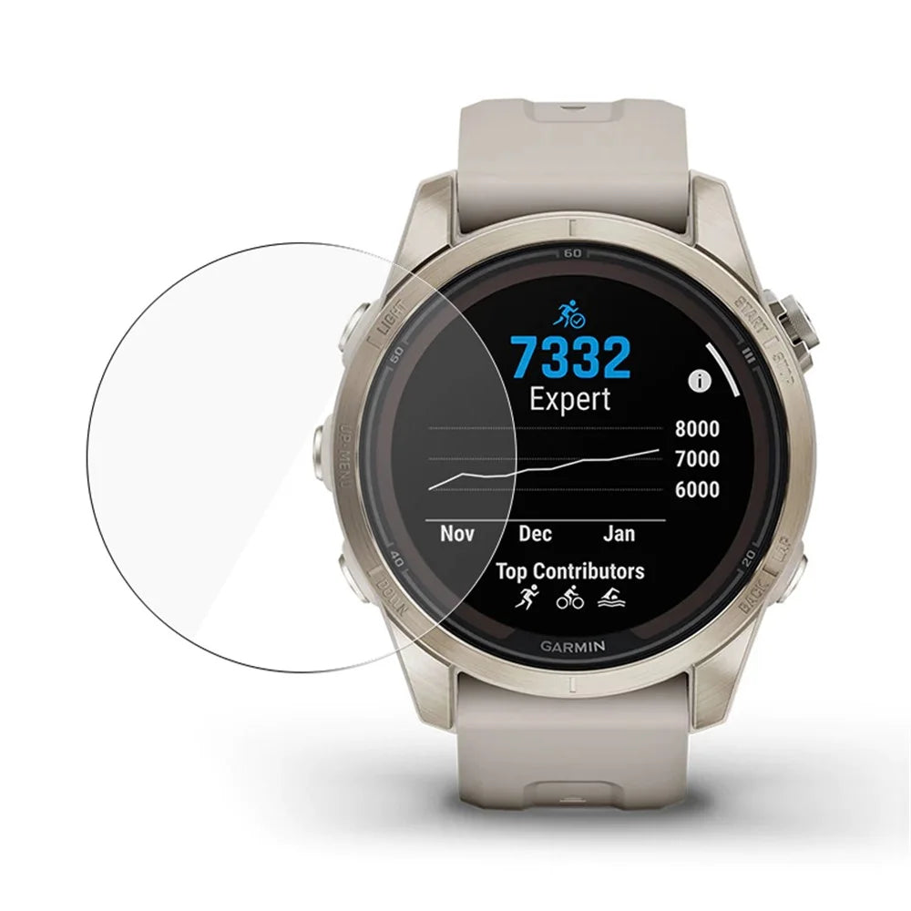 For Garmin Fenix 7S Pro 42mm Tempered Glass Screen Protector 0.3mm Anti-scratch Watch Screen Film - 1
