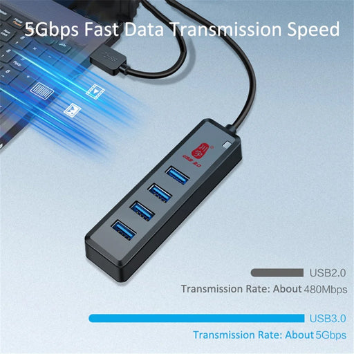 KAWAU H302S 60CM Cable USB Data Adapter Charging Dock Hub with 4xUSB 3.0 Ports - 2