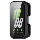 For Samsung Galaxy Fit3 (SM-R390) Case with Tempered Glass Screen Protector Full Coverage Hard PC Watch Cover - Glossy Black - 2