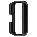 For Samsung Galaxy Fit3 (SM-R390) Case with Tempered Glass Screen Protector Full Coverage Hard PC Watch Cover - Glossy Black - 4