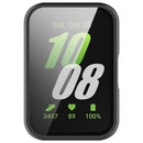 For Samsung Galaxy Fit3 (SM-R390) Case with Tempered Glass Screen Protector Full Coverage Hard PC Watch Cover - Glossy Black - 5