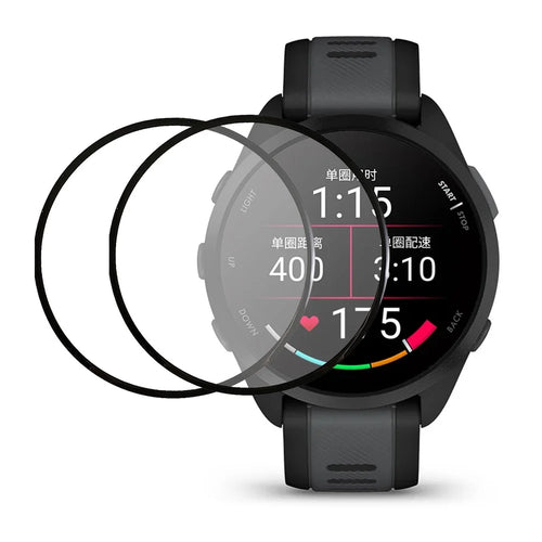 2Pcs  /  Pack For Garmin Forerunner 165 Screen Protector PMMA Watch Screen Film (Black Edge) - 1