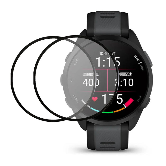 2Pcs  /  Pack For Garmin Forerunner 165 Screen Protector PMMA Watch Screen Film (Black Edge) - 1