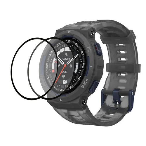 2Pcs / Pack For Huami Amazfit Active Edge Screen Protector PMMA Watch Screen Film (Black Edge) - 1