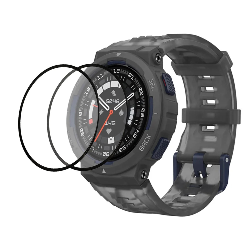 2Pcs / Pack For Huami Amazfit Active Edge Screen Protector PMMA Watch Screen Film (Black Edge) - 1