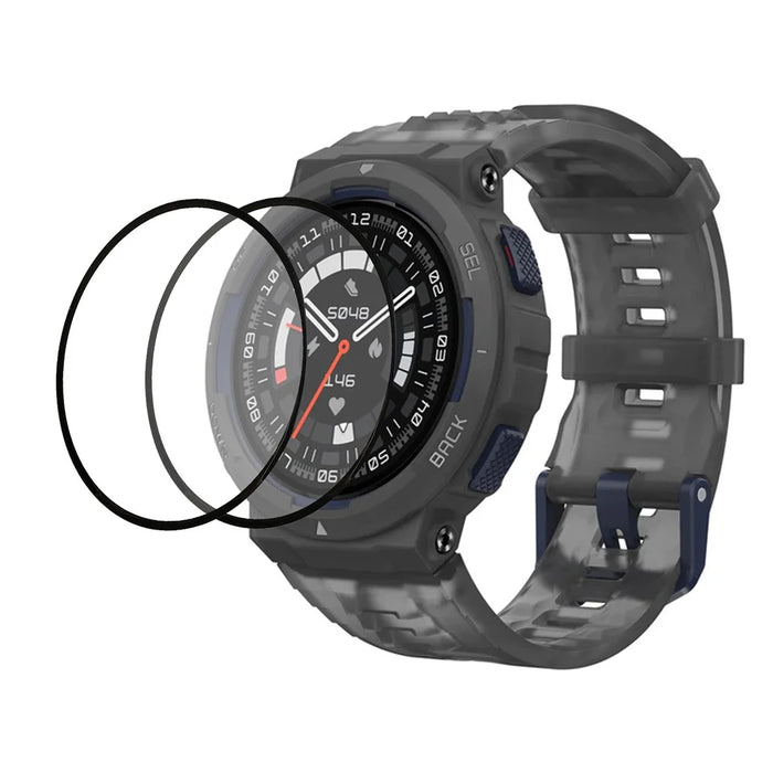2Pcs / Pack For Huami Amazfit Active Edge Screen Protector PMMA Watch Screen Film (Black Edge) - 1