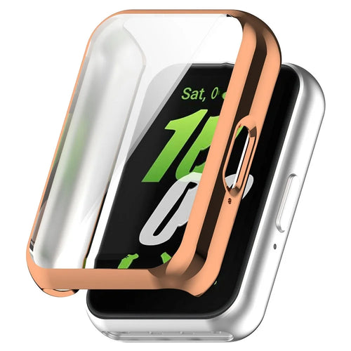 For Samsung Galaxy Fit3 Soft TPU Protective Cover All-inclusive Electroplating Watch Case - Rose Gold - 1