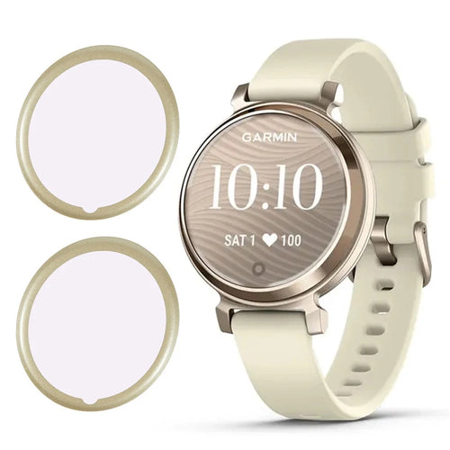 2Pcs / Pack For Garmin Lily 2 Screen Protector Purple Light PMMA Clear Watch Film - Gold Edge - 1