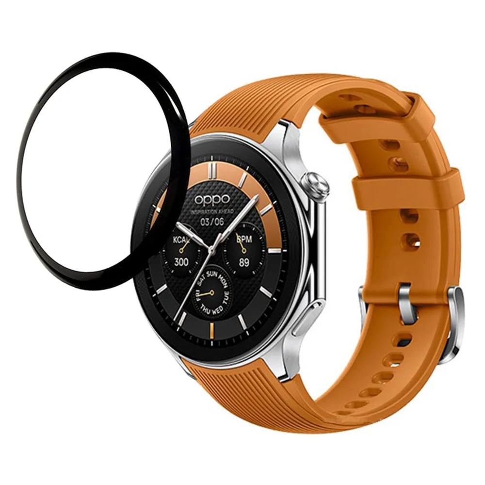 For Oppo Watch X Screen Protector Black Edges PMMA Watch Screen Film - 1
