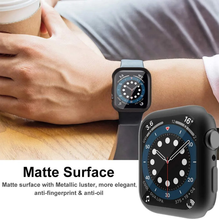 For Apple Watch SE3 / SE2 / SE1 /  6 / 5 / 4 44mm Soft TPU Case Electroplating Watch Case Cover with Screen Protector - Black - 6