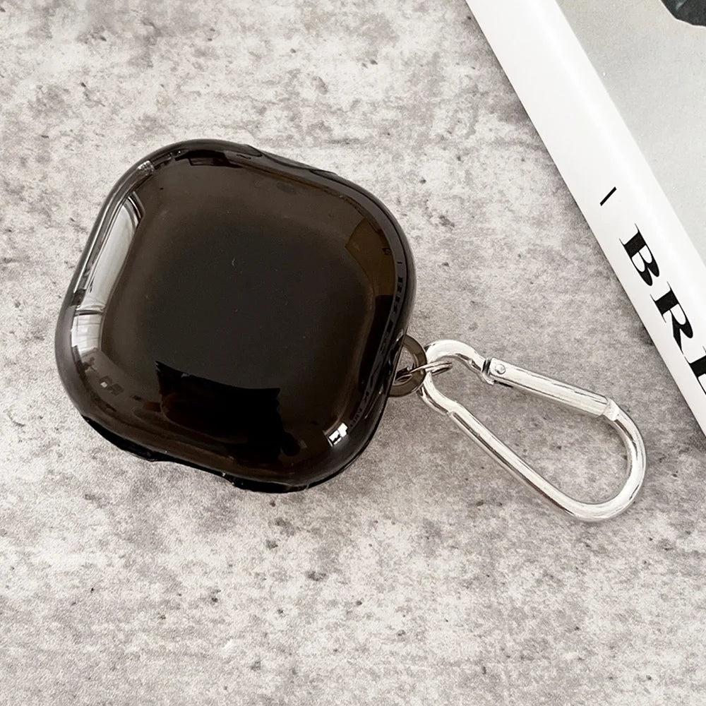 TPU Protective Earphone Case Cover for Samsung Galaxy Buds Live - Transparent Black - 1