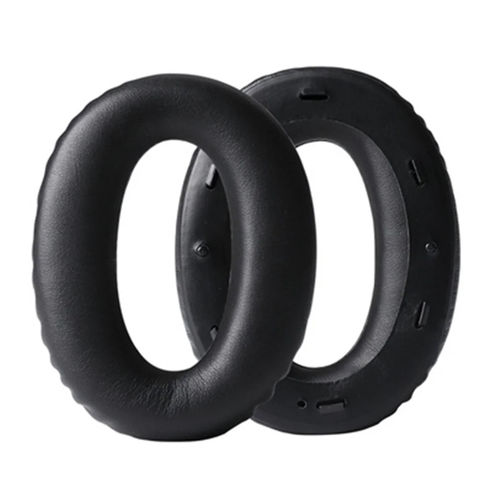 1 Pair Replacement Leather Headphone Cushions Pads for Sony MDR-1000X WH-1000XM2 - Black - 1