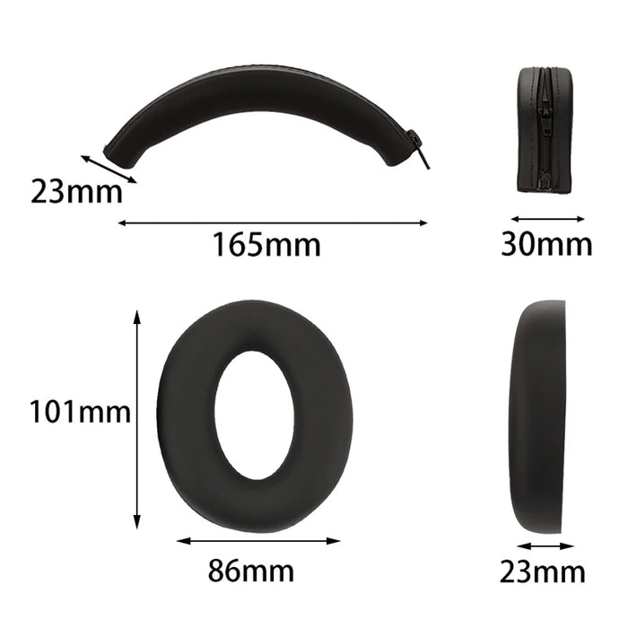 For SoundPEATS Space Headset Silicone Case Bluetooth-compatible Earphone Ears Caps with Head Beam Cover - Black - 5