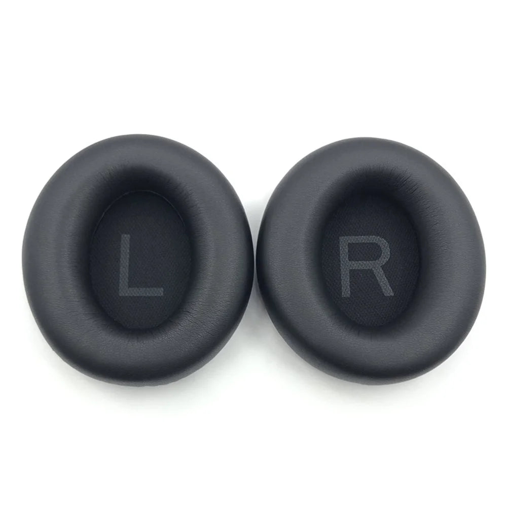 1Pair For Anker Soundcore Space Q45 Earpads Bluetooth-compatible Headset Protein Leather Ear Cushions - Black - 1