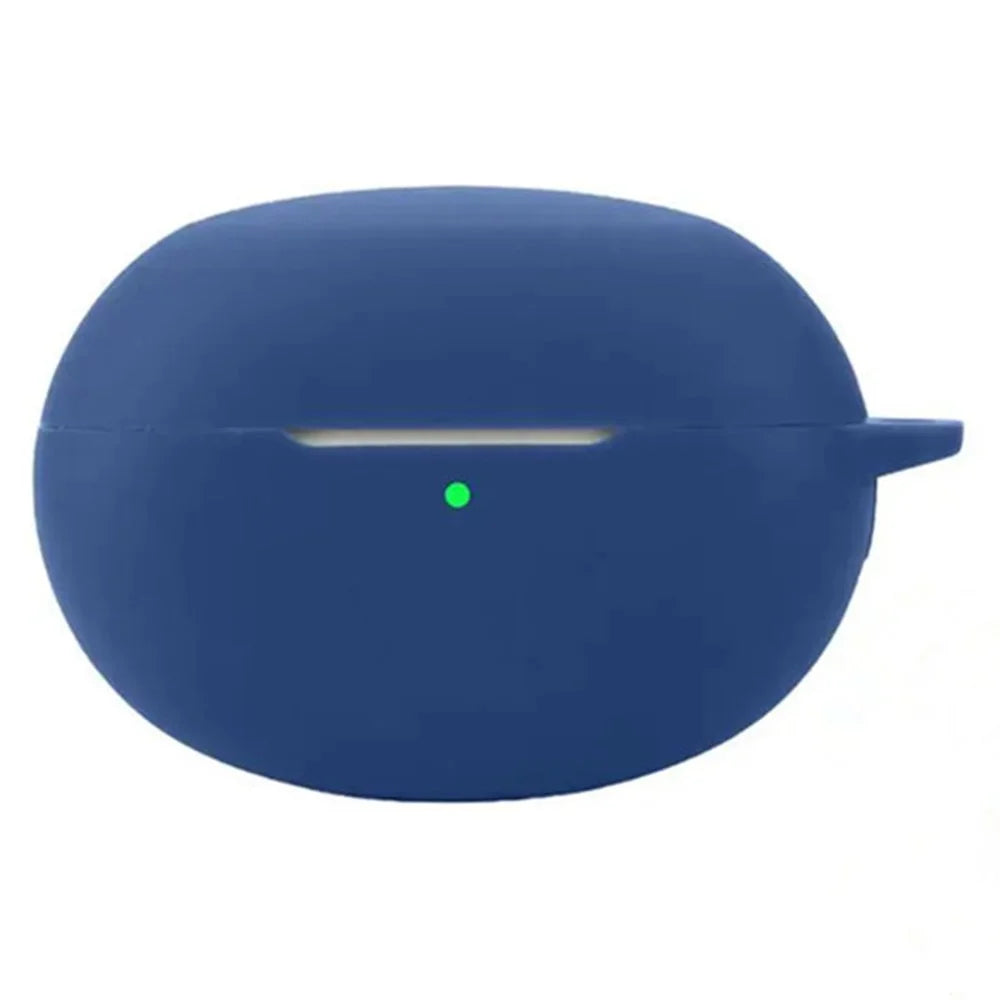 Dust Cover for Realme Buds Air 6 Pro Bluetooth-compatible Earphones Silicone Case with Anti-Lost Buckle - Dark Blue - 1
